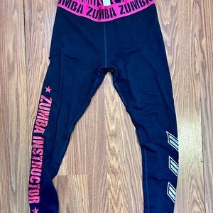 Zumba Fitness Instructor Black and Pink Leggings